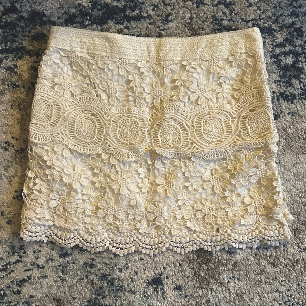 Free People Crochet Mini Skirt